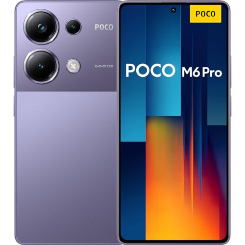 Poco M6 Pro Smartphone, 8+256GB Handy ohne Vertrag, 120Hz 6,67" AMOLED DotDisplay, 64MP OIS Dreifach-Kamera, 5000mAh, 67W Turbo-Charge, Dual-SIM, Lila (DE Version + 2 Jahre Garantie) von Xiaomi