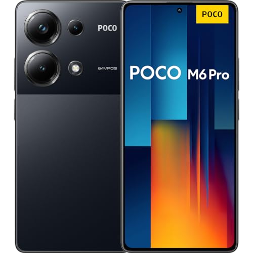 Poco M6 Pro Smartphone, 8+256GB Handy ohne Vertrag, 120Hz 6,67" AMOLED DotDisplay, 64MP OIS Dreifach-Kamera, 5000mAh, 67W Turbo-Charge, Dual-SIM, Schwarz (DE Version + 2 Jahre Garantie) von Xiaomi