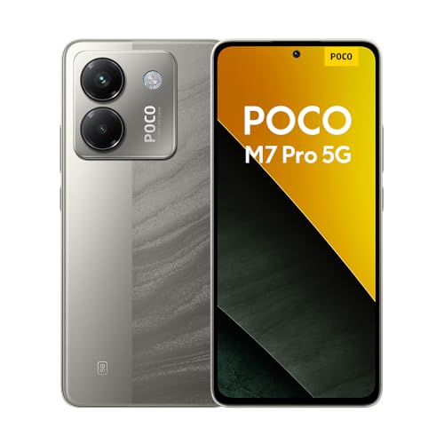 Poco M7 Pro 5G Smartphone, 8+256GB, Silver, Klare 50MP Sony Kamera mit OIS, 5110mAh Akku, 45W TurboCharge, 120Hz augenschonendes AMOLED Display von Xiaomi