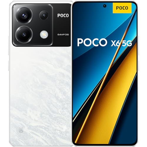Poco X6 5G Smartphone, 12+256GB Handy ohne Vertrag, 120Hz 6,67" 1,5k AMOLED Display, 64MP OIS Dreifach-Kamera, 5100mAh, 67W Turbo-Charge, Dual-SIM, Weiß (DE Version + 2 Jahre Garantie) von Xiaomi
