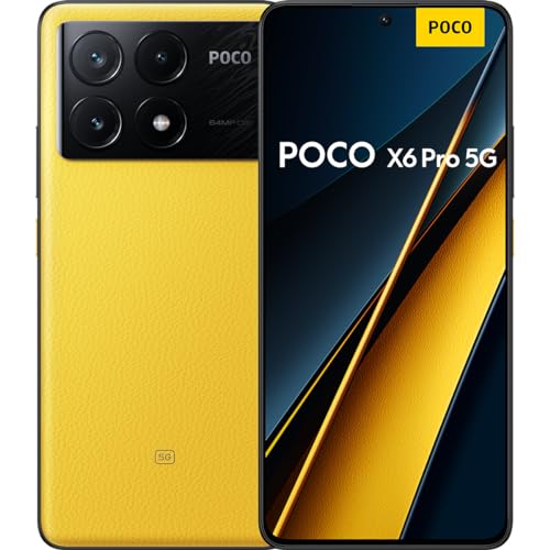 Poco X6 Pro 5G Smartphone, 12+512GB Handy ohne Vertrag, 120Hz 6,67" 1,5k AMOLED Display, 64MP OIS Dreifach-Kamera, 5000mAh, 67W Turbo-Charge, Dual-SIM, Gelb (DE Version + 2 Jahre Garantie) von Xiaomi