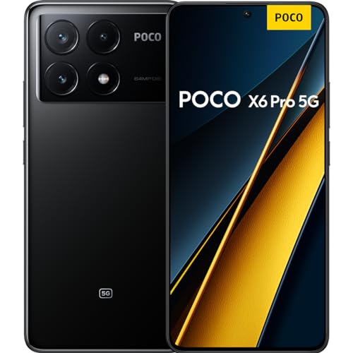 Poco X6 Pro 5G Smartphone, 15+512GB Handy ohne Vertrag, 120Hz 6,67" 1,5k AMOLED Display, 64MP OIS Dreifach-Kamera, 5000mAh, 67W Turbo-Charge, Dual-SIM, Schwarz (DE Version + 2 Jahre Garantie) von Xiaomi