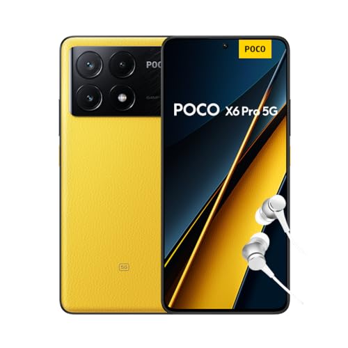 Poco X6 Pro 5G Smartphone, 8+256GB Handy ohne Vertrag, 120Hz 6,67" 1,5k AMOLED Display, 64MP OIS Dreifach-Kamera, 5000mAh, 67W Turbo-Charge, Dual-SIM, Gelb (DE Version + 2 Jahre Garantie) von Xiaomi