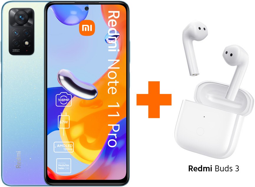 Redmi Note 11 Pro (6GB+128GB) star blue inkl. Redmi Buds 3 von Xiaomi