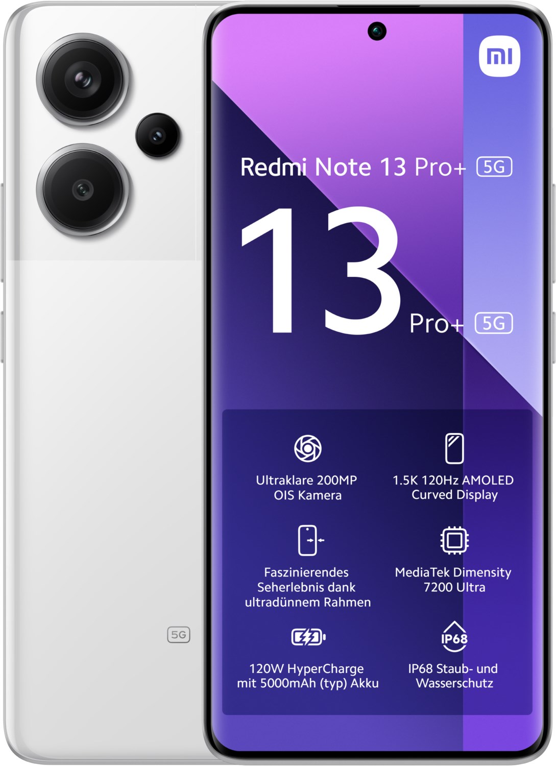 Redmi Note 13 Pro+ 5G (12GB+512GB) Smartphone moonlight white von Xiaomi