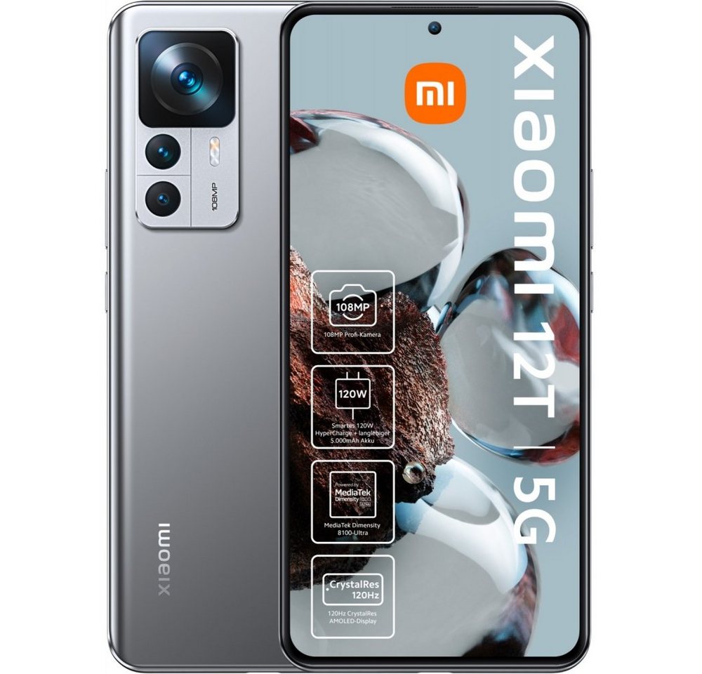 Xiaomi 12T 5G 256 GB / 8 GB - Smartphone - silber Smartphone (6,7 Zoll, 256 GB Speicherplatz) von Xiaomi