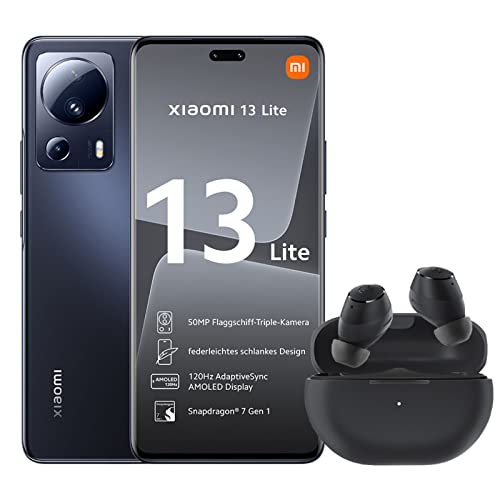 Xiaomi 13 Lite Smartphone 8GB/256GB 6,55" Display 4500mAh 67W Fast Charging Snapdragon 7 Gen 1(Stealth Black) von Xiaomi