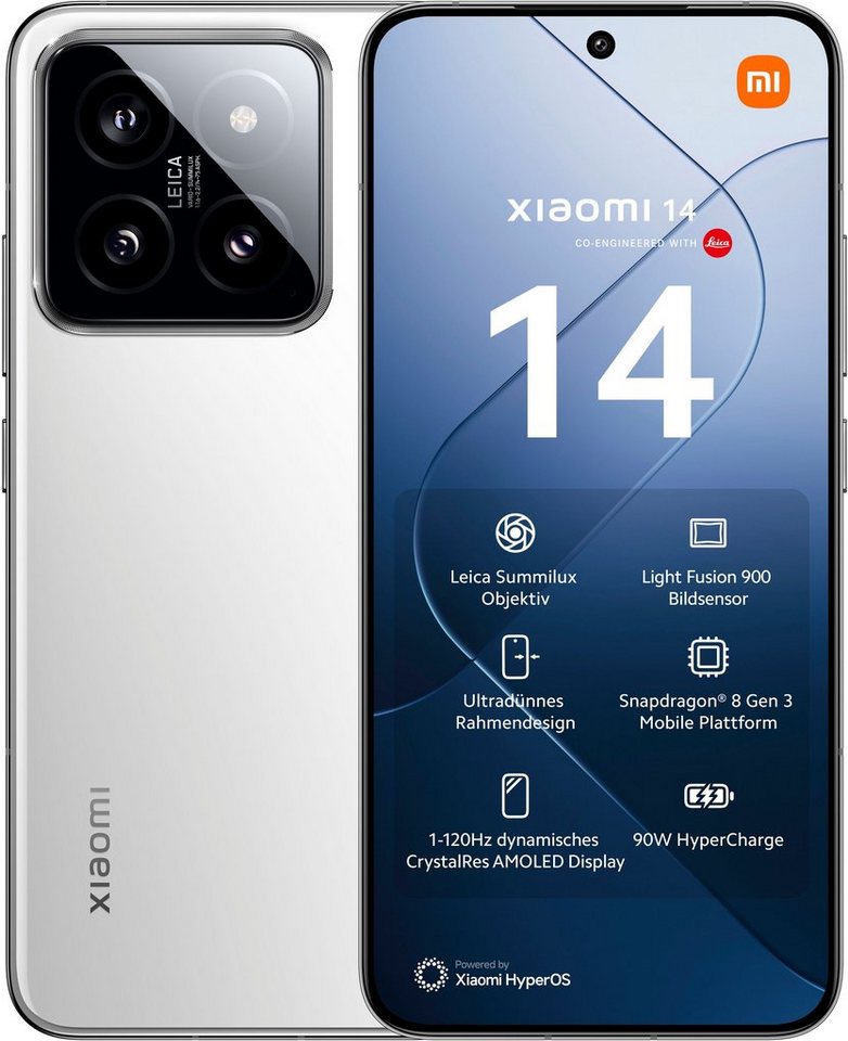Xiaomi 14 12+512 GB Smartphone (16,15 cm/6,36 Zoll, 512 GB Speicherplatz, 50 MP Kamera) von Xiaomi
