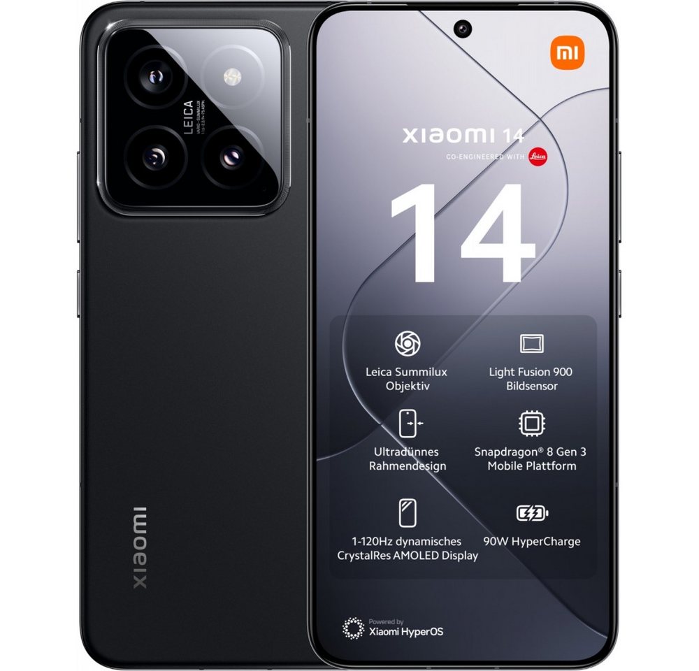 Xiaomi 14 5G 512 GB / 12 GB - Smartphone - black Smartphone (6,36 Zoll) von Xiaomi