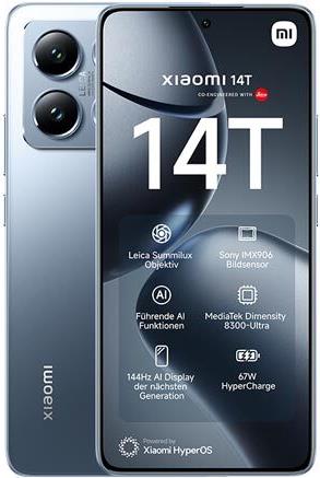 Xiaomi 14T 12GB+512GB Titan Blue 16,94cm (6,67) AMOLED Display, Android 14, 50MP Triple-Kamera (MZB0HG6EU) von Xiaomi