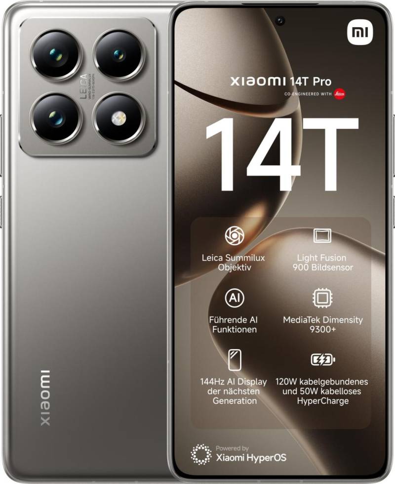 Xiaomi 14T Pro 12GB RAM 512GB Titan Gray von Xiaomi
