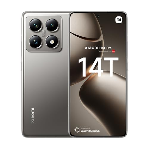 Xiaomi 14T Pro 16,67 cm AI-Display, MTK 9300 AISP, unterstützt 120 W kabelgebundene und 50 W kabellose HyperCharge, 3,4 GHz, 12 GB, 512 GB, Titan von Xiaomi