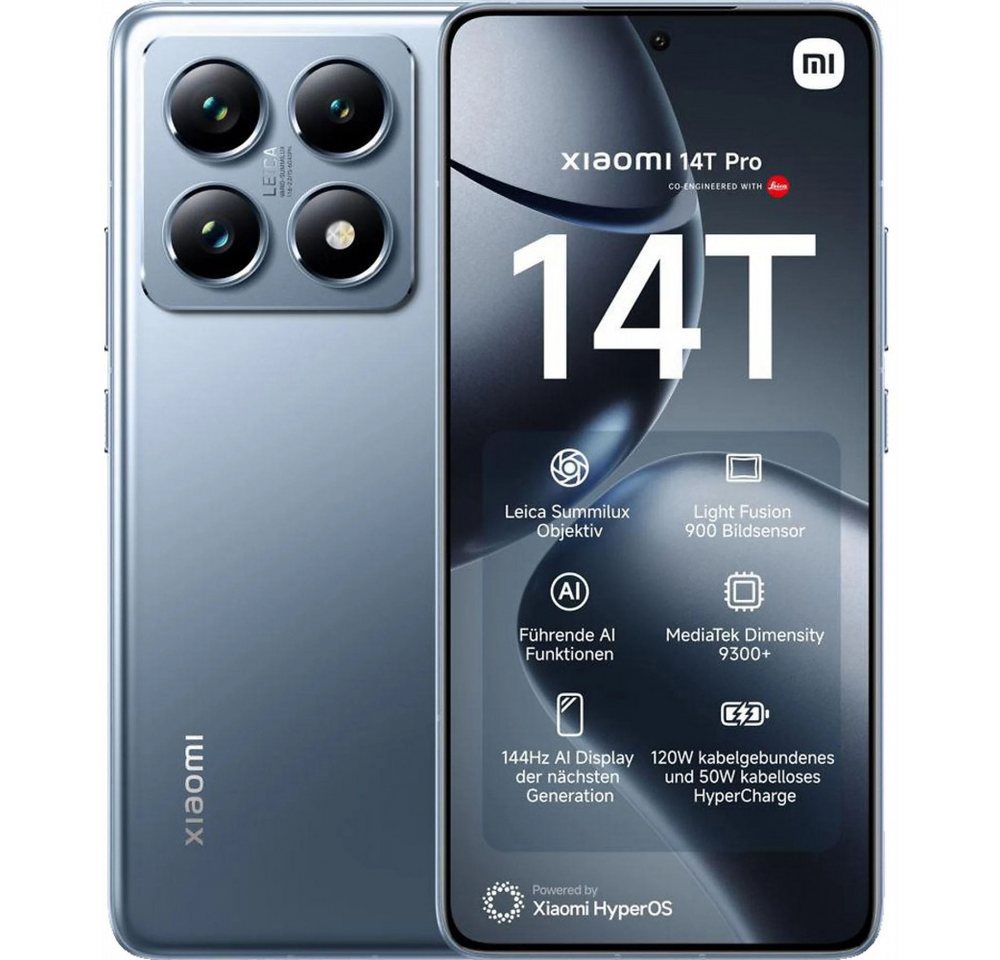 Xiaomi 14T Pro 5G 512GB / 12 GB - Smartphone - titan blue Smartphone (6,67 Zoll) von Xiaomi