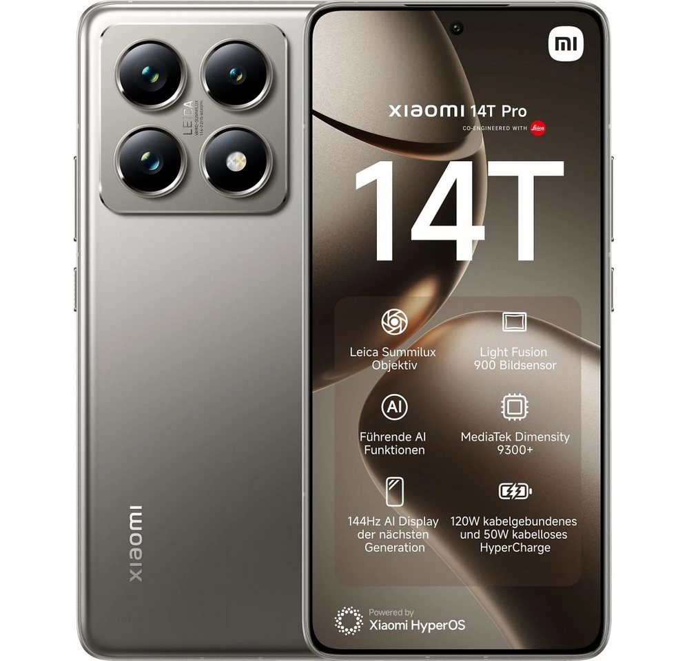 Xiaomi 14T Pro 5G 512GB / 12 GB - Smartphone - titan gray Smartphone (6,7 Zoll) von Xiaomi
