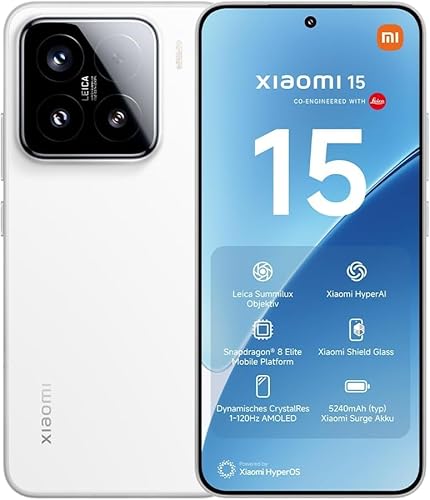 Xiaomi 15 Smartphone 12+256GB nm Process, Performance Transformed Snapdragon® 8 Elite Mobile Platform CrystalRes Dynamic 1-120Hz AMOLED 5240mAh Battery (White) von Xiaomi