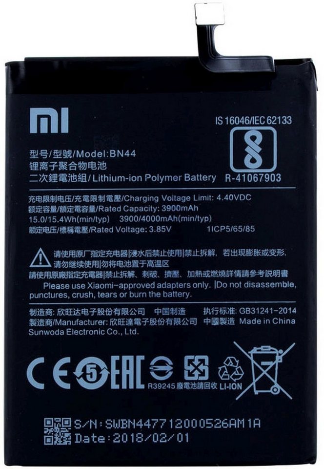 Xiaomi Akku für Xiaomi BN44 Li-Ion 3,85 Volt 3900 mAh schwarz Handy-Akku 3900 mAh (3.85 V) von Xiaomi