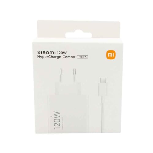 Xiaomi HyperCharge Combo (Type-A), Ladegerät, 120 W, USB-Anschluss, USB-C-Kabel, intelligente Identifikation von Geräten, Weiß (ES-Version) von Xiaomi