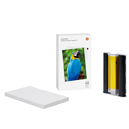 Xiaomi Instant Photo Paper 15,2 cm (6 Zoll) Fotopapier für Xiaomi Instant Photo 1S Drucker, 40 Stück, weiß (ES-Version + 3 Jahre Garantie) von Xiaomi