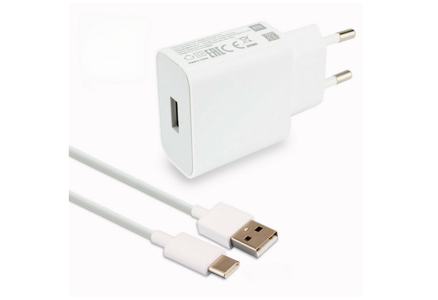 Xiaomi Ladegerät MDY-09-EW mit Ladekabel, Smartphone-Ladegerät (Netzteil 10 Watt, Weiß, Schnelladefunktion, USB Typ-C Stecker, 1,2 m) von Xiaomi