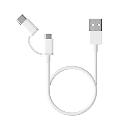 Xiaomi Micro-USB und USB Typ C auf USB Kabel 2 in 1 Original Lade- und Synchronisationskabel 30 cm - Weiß von Xiaomi