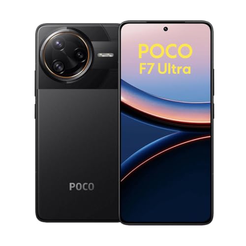 Xiaomi POCO F7 Ultra 5G Smartphone, 16 + 512 GB, Schwarz, 50 MP Hauptkamera, 5300 mAh Akku (Typen) mit 120 W HyperCarge, IP68, AI-Funktionen (kein Ladegerät im Lieferumfang enthalten) von Xiaomi