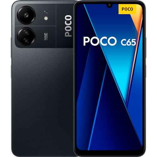 Xiaomi Poco C65 Smartphone + Kopfhörer, 6+128GB Handy ohne Vertrag, 6,74” 90Hz Display, 5000 mAh, 18W Fast Charge, 50MP AI Dreifach-Kamera, Black (DE Version + 2 Jahre Garantie) von Xiaomi