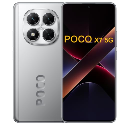 Xiaomi Poco X7 5G Smartphone, 8+256GB, 120 Hz, FHD+ Flow AMOLED Display, MediaTek Dimensity 7300-Ultra, 50 MP AI Dreifachkamera, 5110mAh, NFC, Silver von Xiaomi MC