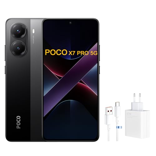 Xiaomi Poco X7 Pro 5G Smartphone, inklusive 67W Ladekopf, 512GB, 12GB RAM, 6.67'' CrystalRes 1.5K 120Hz AMOLED Display, 6000mAh akku, schwarz, Black von Xiaomi MC