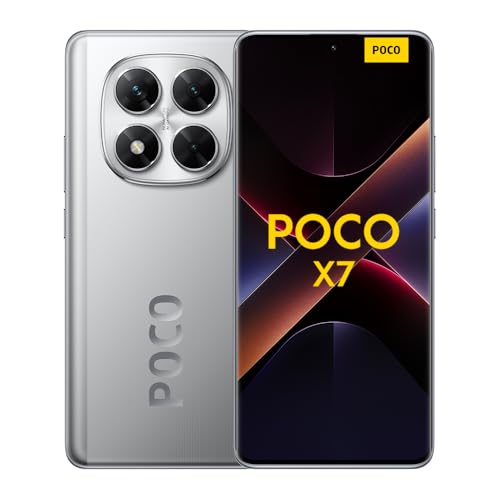 Xiaomi Poco X7 Smartphone, 8 + 256 GB, Silber, 50 MP Hauptkamera mit OIS, 5110 mAh Akku, IP68 (kein Ladegerät im Lieferumfang enthalten), 2 Jahre Garantie von Xiaomi