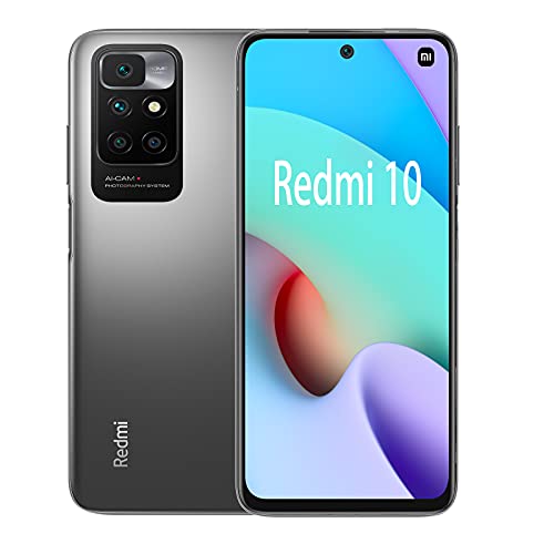 Xiaomi Redmi 10 - Smartphone 4GB+64GB, 50MP AI Quad-Kamera, MediaTek Helio G88-Prozessor, 6.5" FHD+ DotDisplay, Dual SIM (Carbon Grau) von Xiaomi