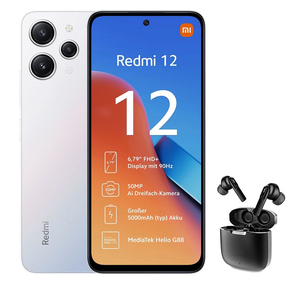 Xiaomi Redmi 12 4GB+128GB Smartphone & Bluetooth Kopfhörer Handy (6.79 Zoll, 128 GB Speicherplatz, 50 MP Kamera) von Xiaomi