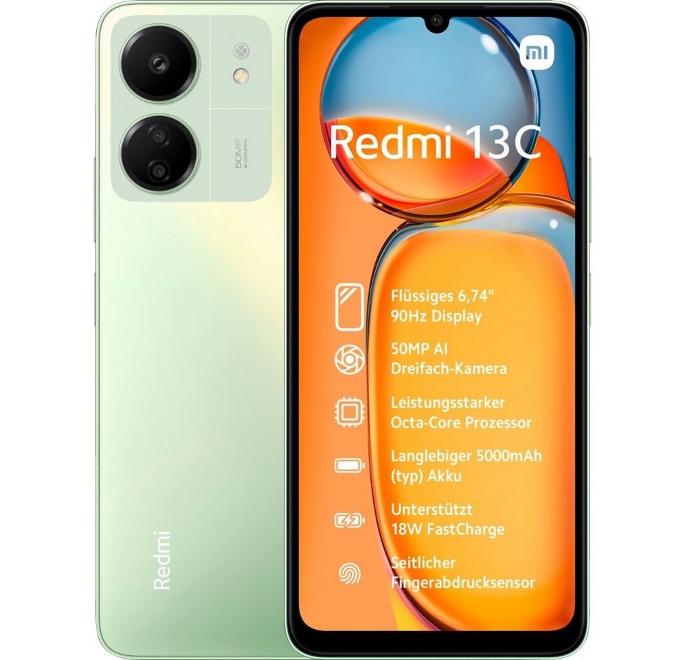 Xiaomi Redmi 13C 128 GB / 4 GB - Smartphone - clover green Smartphone (6,7 Zoll, 128 GB Speicherplatz) von Xiaomi