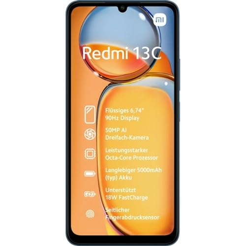 Xiaomi Redmi 13C 17,1 cm (6.74") Double SIM 4G USB Type-C 8 Go 256 Go 5000 mAh Bleu, Marine von Xiaomi