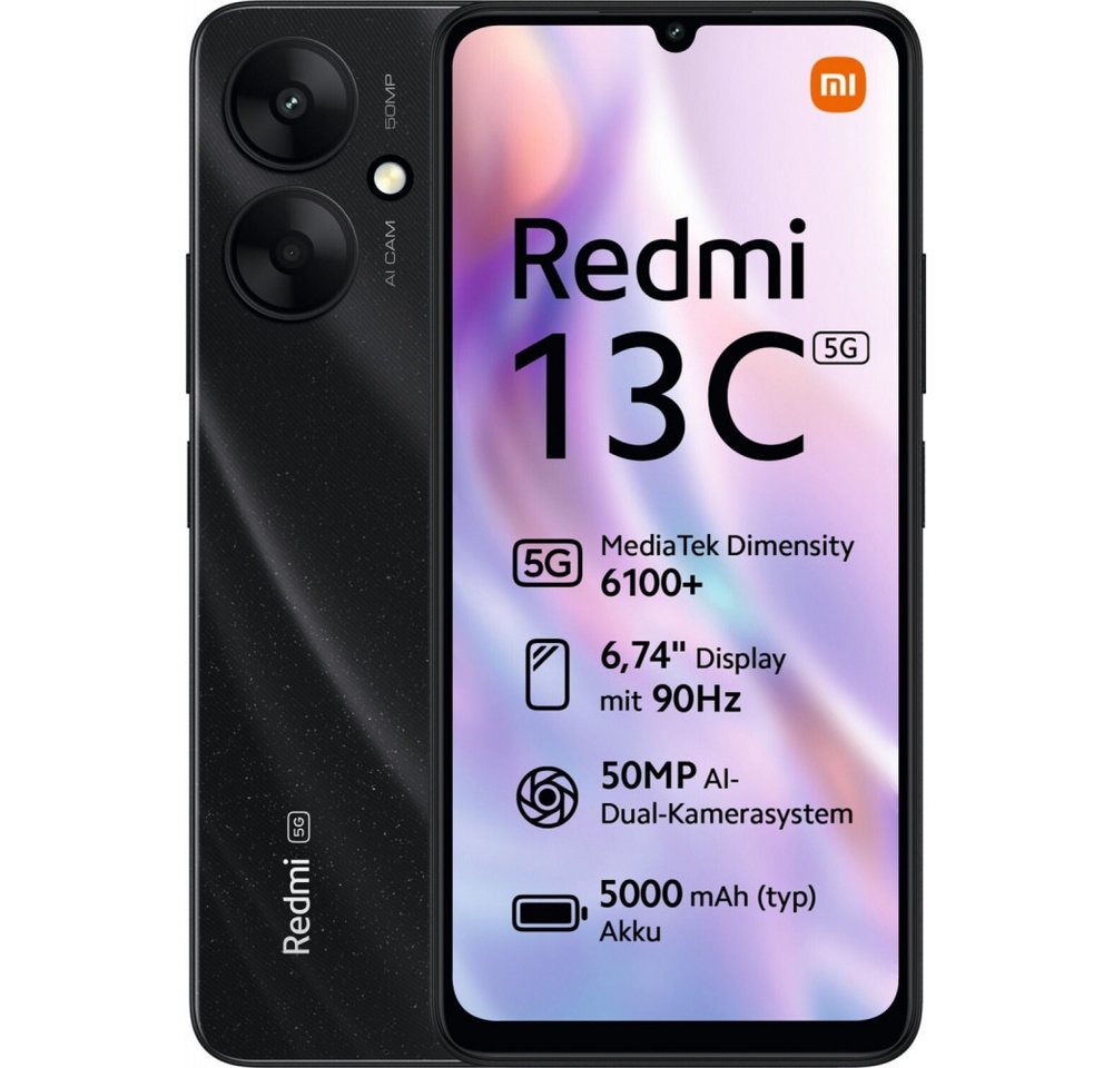 Xiaomi Redmi 13C 5G 128 GB / 4 GB - Smartphone - starry black Smartphone (6,74 Zoll) von Xiaomi