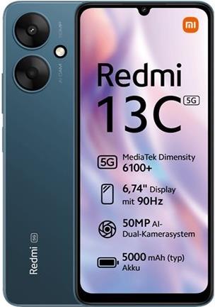 Xiaomi Redmi 13C 5G 4GB+128GB Twilight Blue 17,12cm (6,74) IPS LCD Display, Android 13, 50MP Dual-Kamera (MZB0GXUEU) von Xiaomi