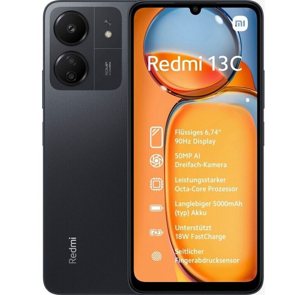 Xiaomi Redmi 13C Smartphone (17,10 cm/6,74 Zoll, 256 GB Speicherplatz, 50 MP Kamera, Bis zu 1TB Erweiterbarer Speicher) von Xiaomi
