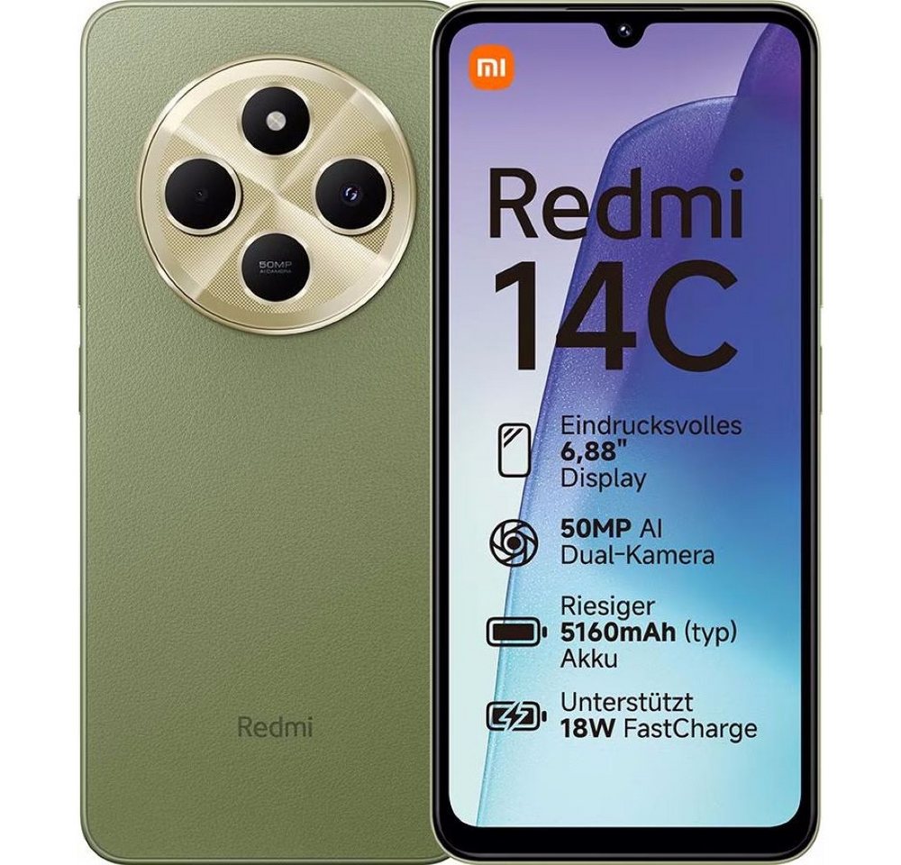 Xiaomi Redmi 14C 256 GB / 8 GB - Smartphone - sage green Smartphone (6,88 Zoll) von Xiaomi