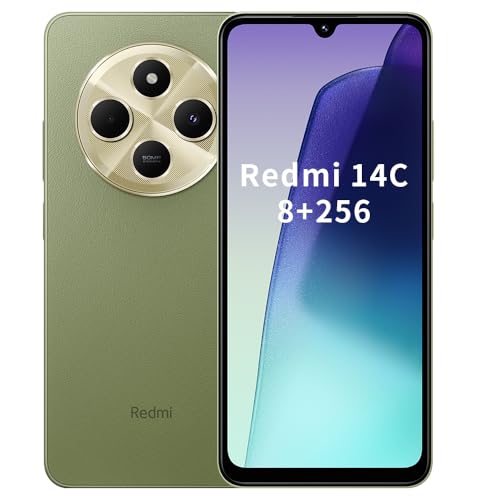Xiaomi Redmi 14C Smartphone, 8 + 256 GB, G81-Ultra Prozessor, 2,0 GHz, 17,8 cm (6,88 Zoll) Display, 50 MP KI-Dualkamera, 5160-mAh-Akku, 18 W Schnellladung, Grün von Xiaomi