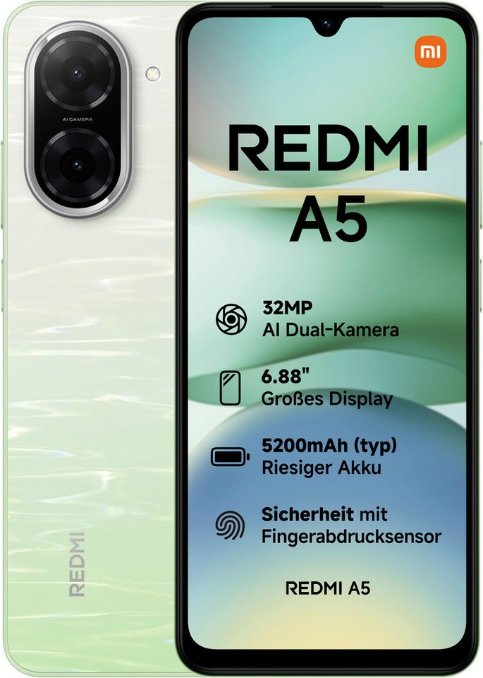 Xiaomi Redmi A5 Smartphone (17,47 cm/6,88 Zoll, 64 GB Speicherplatz, 32 MP Kamera) von Xiaomi
