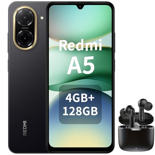 Xiaomi Redmi A5 Smartphone 4 GB + 128 GB, Akku 5200 mAh, Octa-Core-Prozessor, 32 MP Al-Dualkamera, 6,88-Zoll-Display, Fingerabdruck- und Gesichtsentsperrung, Schwarz – enthalten Kopfhörer Xiaomi Redmi A5 Smartphone 4 GB + 128 GB, Akku 5200 mAh, Octa-Core-Prozessor, 32 MP Al-Dualkamera, 6,88-Zoll-Display, Fingerabdruck- und Gesichtsentsperrung, Schwarz – enthalten Kopfhörer von Xiaomi