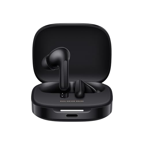 Xiaomi Redmi Buds 6 Black - 42h Akkulaufzeit, Hi-Fi Klang mit Dual-Treibern, 49dB ANC, 4 EQ-Modi, AI-Rauschunterdrückung, Schnellladen, Bluetooth 5.4, Google Fast Pair Unterstützung von Xiaomi