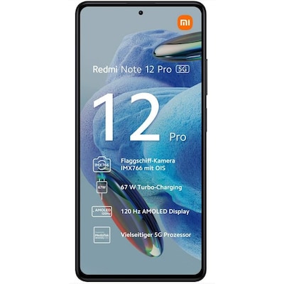 Xiaomi Redmi Note 12 Pro 5G 8/256GB Dual-SIM Smartphone midnight black EU von Xiaomi