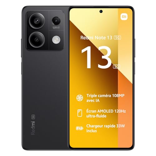 Xiaomi Redmi Note 13 5G 16,9 cm (6.67") Double SIM USB Type-C 8 Go 256 Go 5000 mAh Noir von Xiaomi