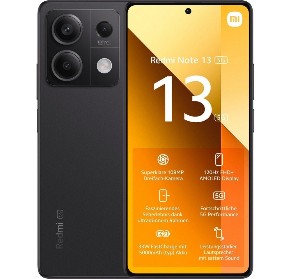 Xiaomi Redmi Note 13 5G 256 GB / 8 GB - Smartphone - graphite black Smartphone (6,67 Zoll, 256 GB Speicherplatz) von Xiaomi