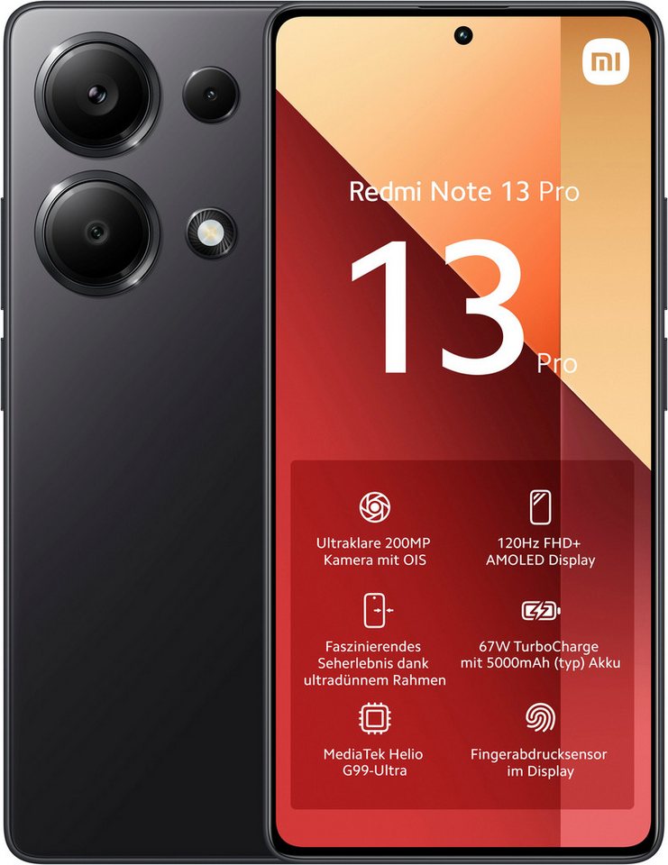 Xiaomi Redmi Note 13 Pro 256Gb Smartphone (16,94 cm/6,67 Zoll, 256 GB Speicherplatz, 200 MP Kamera) von Xiaomi