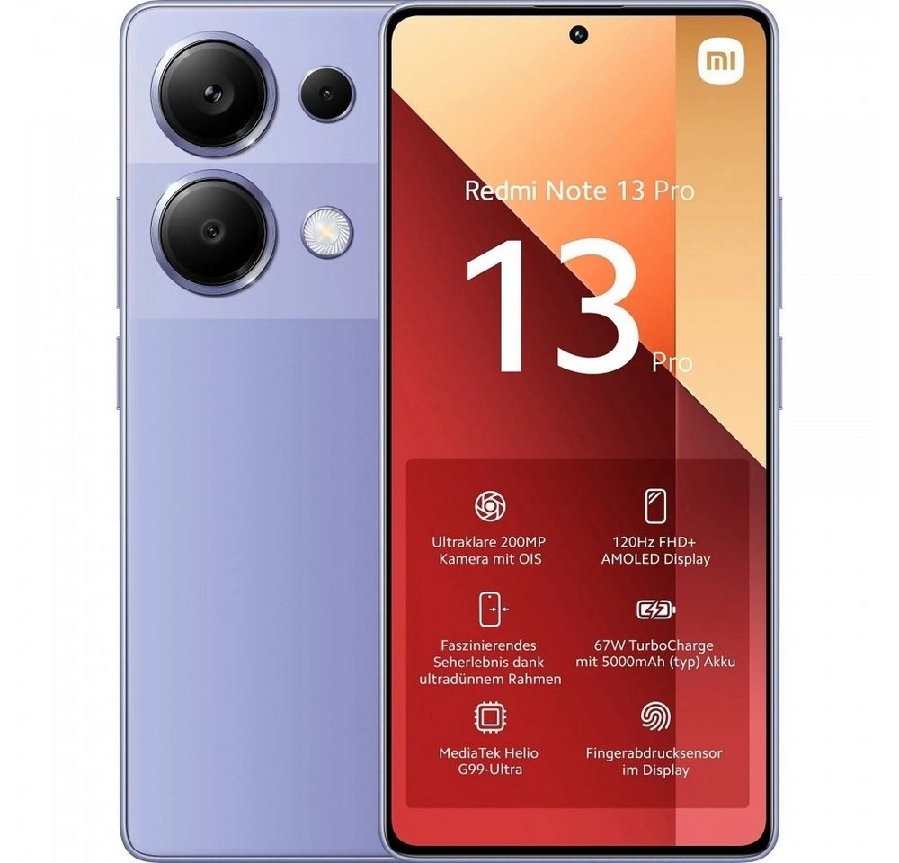 Xiaomi Redmi Note 13 Pro 4G 256 GB / 8 GB - Smartphone - purple Smartphone (6,67 Zoll) von Xiaomi
