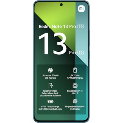 Xiaomi Redmi Note 13 Pro 5G 12/512GB Dual-SIM Smartphone ocean teal EU Xiaomi Redmi Note 13 Pro 5G 12/512GB Dual-SIM Smartphone ocean teal EU von Xiaomi