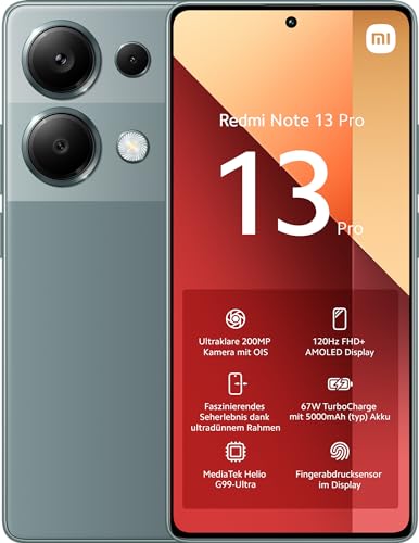 Xiaomi Redmi Note 13 Pro Smartphone, 8+256GB Handy ohne Vertrag, Grün von Xiaomi