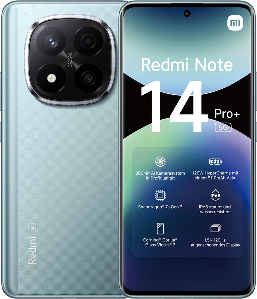 Xiaomi Redmi Note 14 Pro+ 5G Smartphone (16,94 cm/6,67 Zoll, 256 GB Speicherplatz, 200 MP Kamera) von Xiaomi