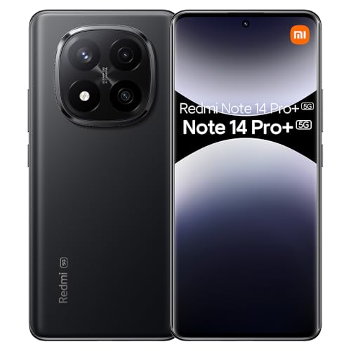 Xiaomi Redmi Note 14 Pro+ 5G Smartphone 8+256GB 200MP AI Camera All-Star Durability Snapdragon® 7s Gen 3 1.5K 120Hz Eye-Care Display 5110mAh Battery with NFC, Without Charge (Schwarz) von Xiaomi